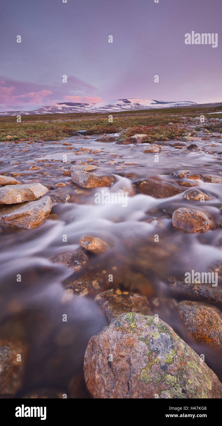 La Norvège, Nordland, Saltfjellet Svartisen Parc National, Semskadalen Semska Bolna rivière,,, Banque D'Images