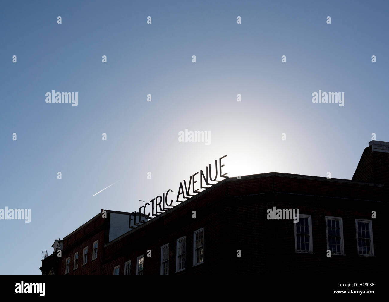 Electric Avenue signe, Brixton, London, UK Banque D'Images