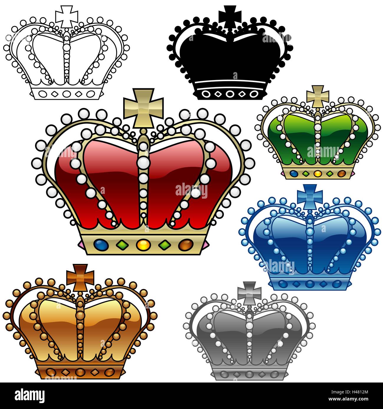 Set de couronne royale Illustration de Vecteur