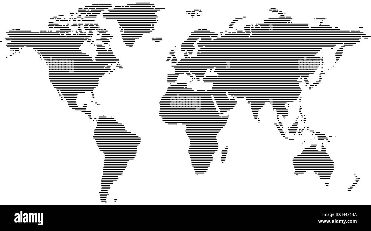 Carte du monde à rayures Illustration de Vecteur