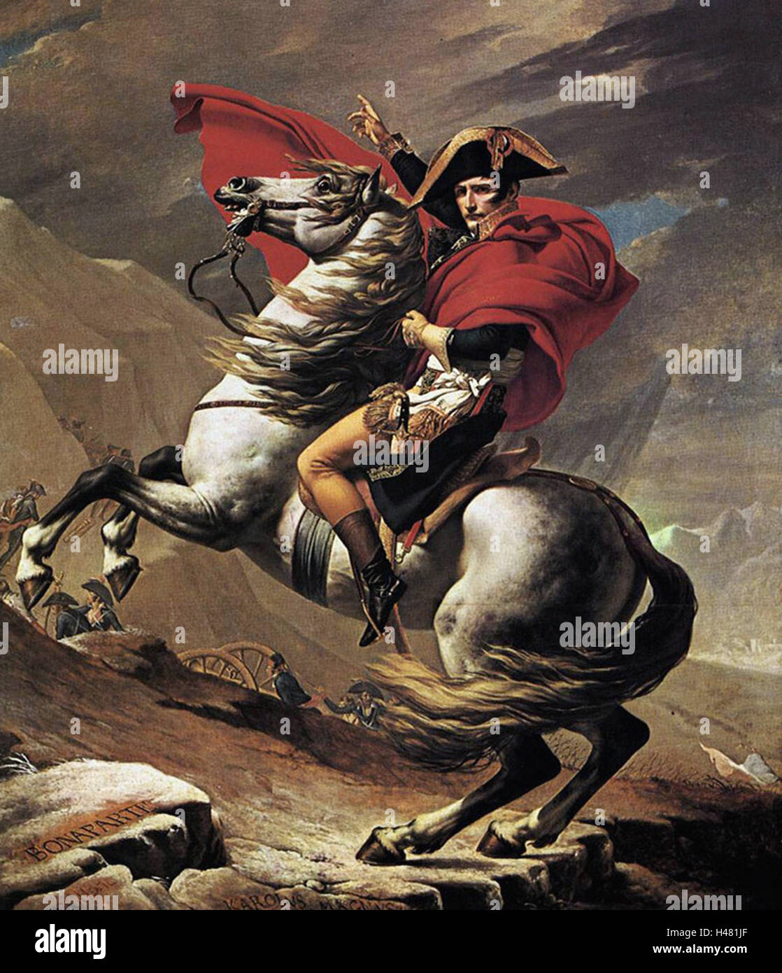 Jacques-Louis David - Napoléon traversant les Alpes Banque D'Images