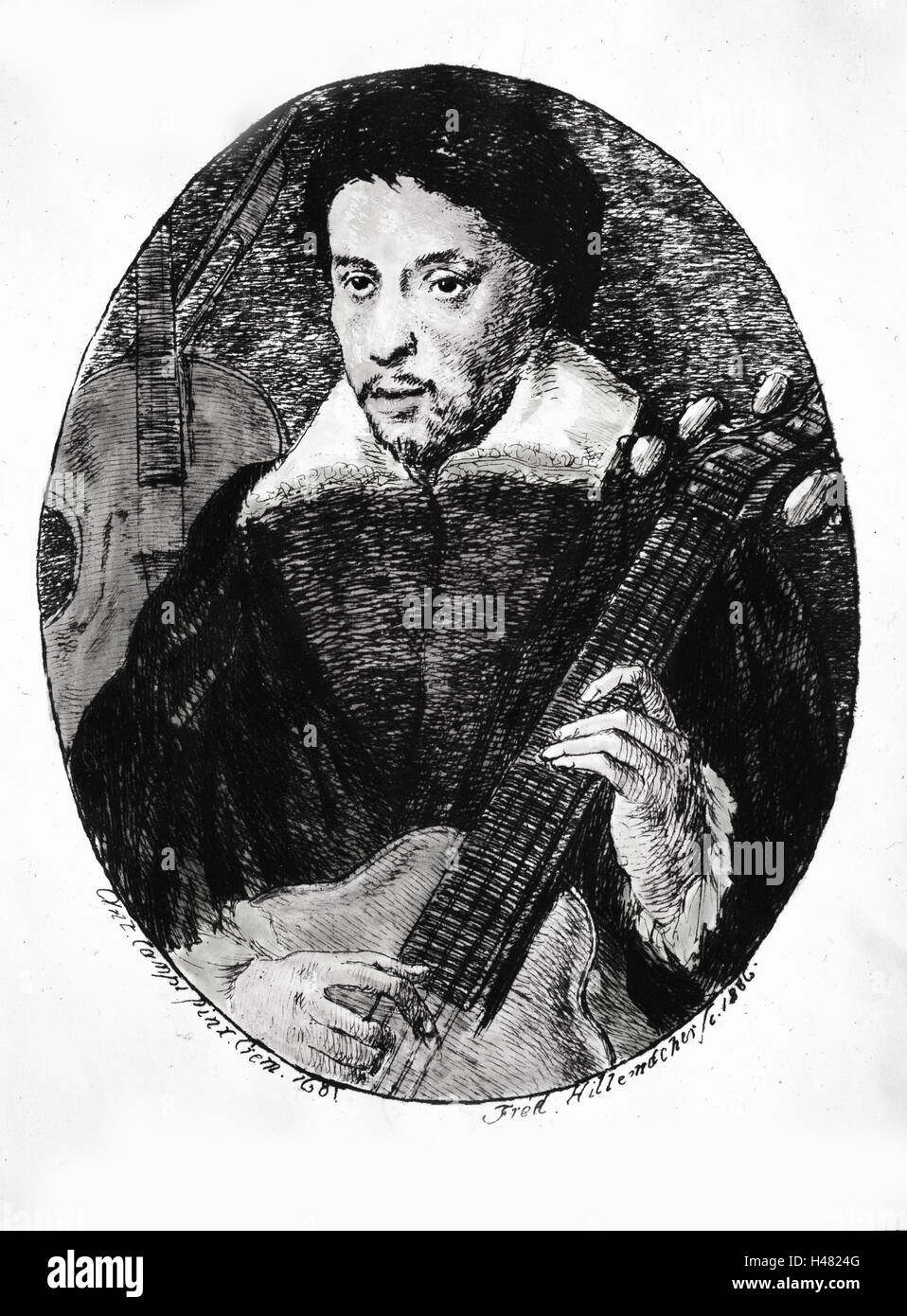 Portrait d'Antonio Stradivari, connu sous le nom de Stradivarius Banque D'Images