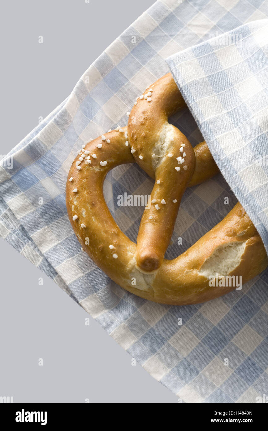 Breze en bleu clair-substance blanche, serviette Banque D'Images