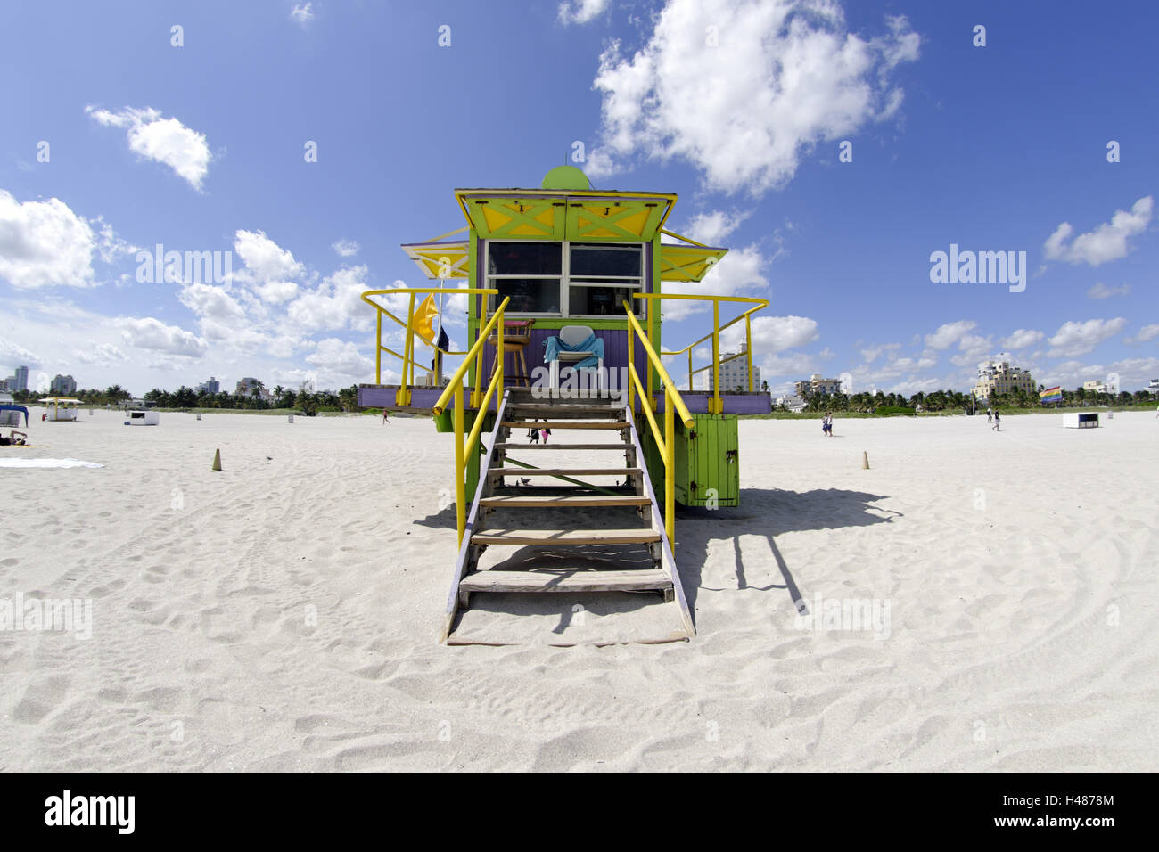 Beach lifeguard tower ST', '12 dans un style Art Déco, l'océan Atlantique, Miami South Beach, quartier Art déco, Florida, USA, Banque D'Images