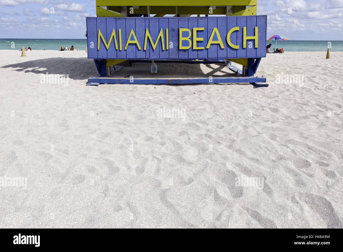 Beach tour '5', Lifeguard Tower, Atlantique, Miami South Beach, quartier Art déco, Florida, USA, Banque D'Images