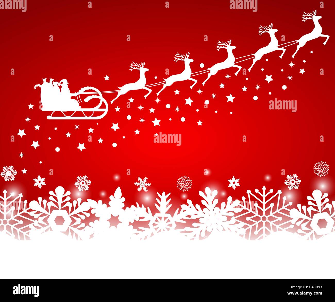 Père Noël en traîneaux à Rennes Illustration de Vecteur