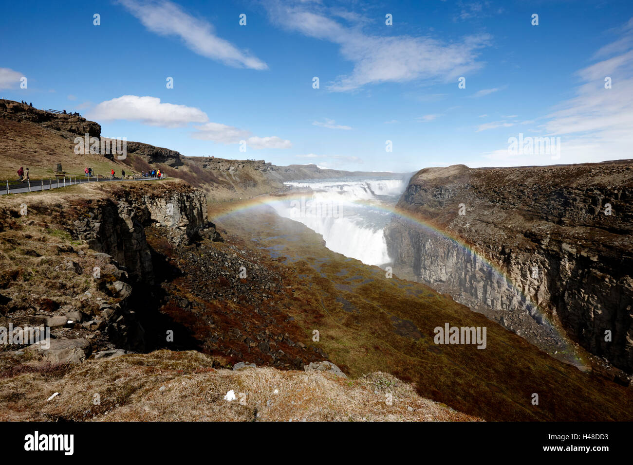 Cascade de gullfoss avec rainbow dans le cercle d'or l'Islande Banque D'Images