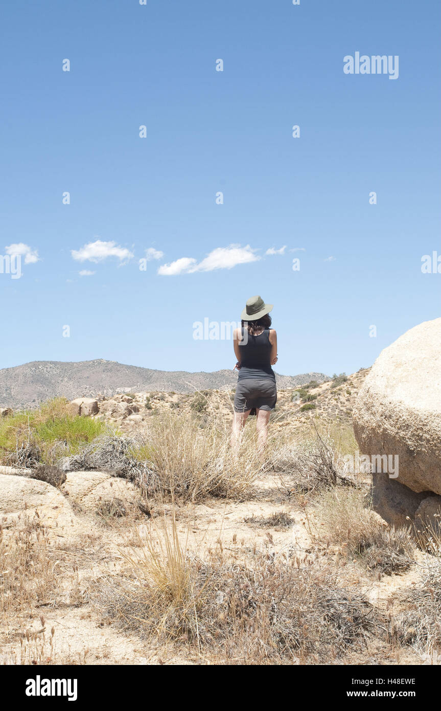 États-unis, Californie, désert, femme, vue de dos, Banque D'Images
