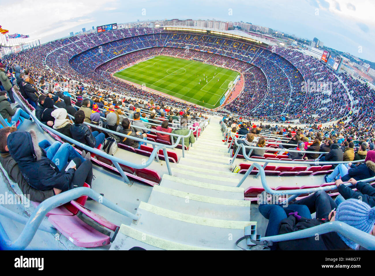 Barcelone - Dec 21 : une vue générale du Camp Nou. Banque D'Images