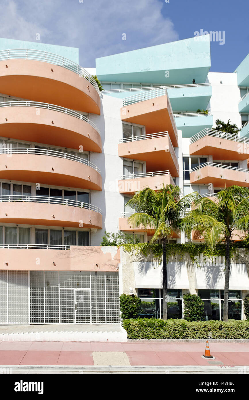 Maison dans le genre de style Déco, Ocean Drive, Miami South Beach, genre de déco, Florida, USA, Banque D'Images