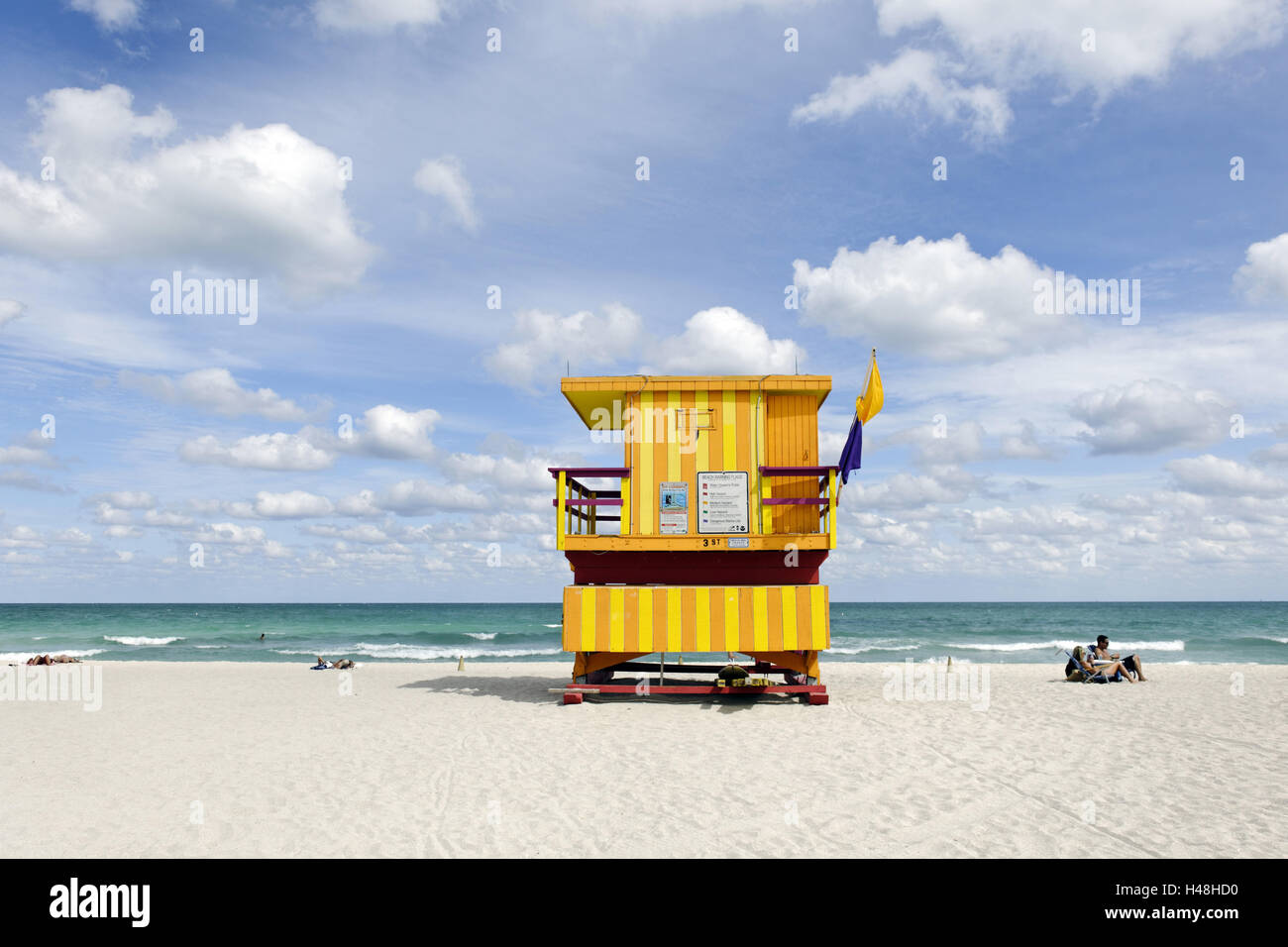 Beach tour '3 pièces', Lifeguard Tower, Atlantique, Miami South Beach, genre de déco, Florida, USA, Banque D'Images