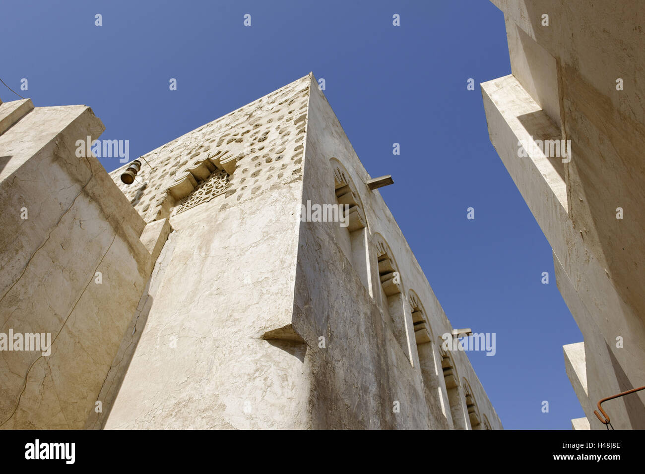 Maisons de la vieille ville, Al Mareija, Emirat Sharjah, Émirats arabes unis, péninsule arabique, le Moyen-Orient, l'Asie, Banque D'Images