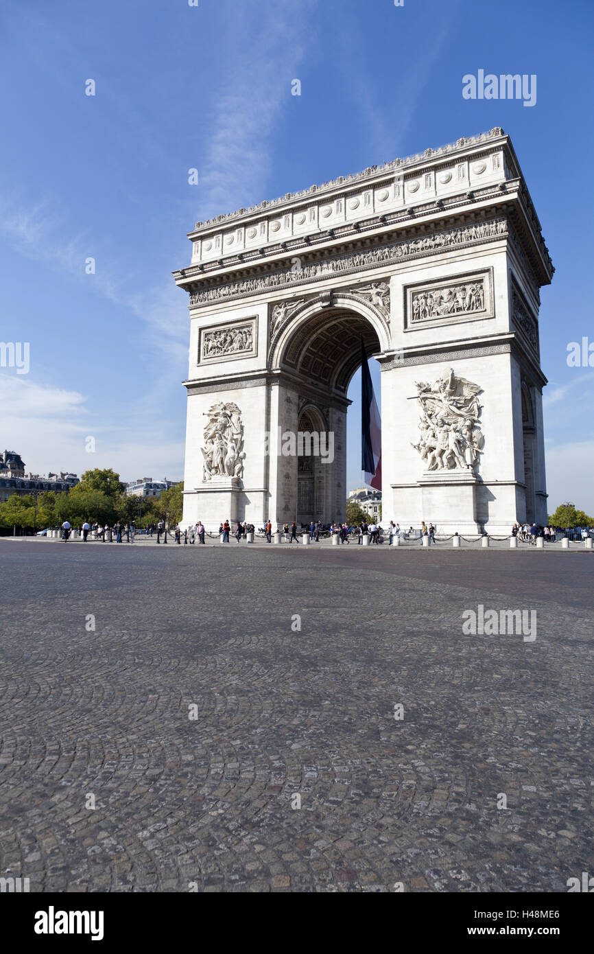 Arc de Triomphe, Place Charles-de-Gaulle, axe historique, Paris, France, Banque D'Images