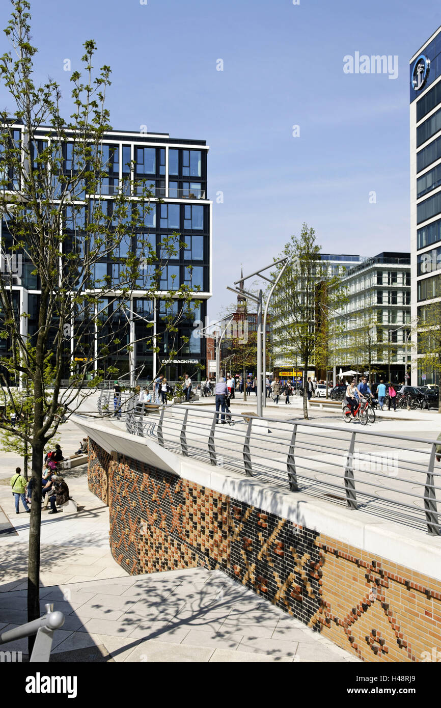 Marco Polo, des terrasses, des loisirs Hafencity, Hambourg, Allemagne, Europe, Banque D'Images