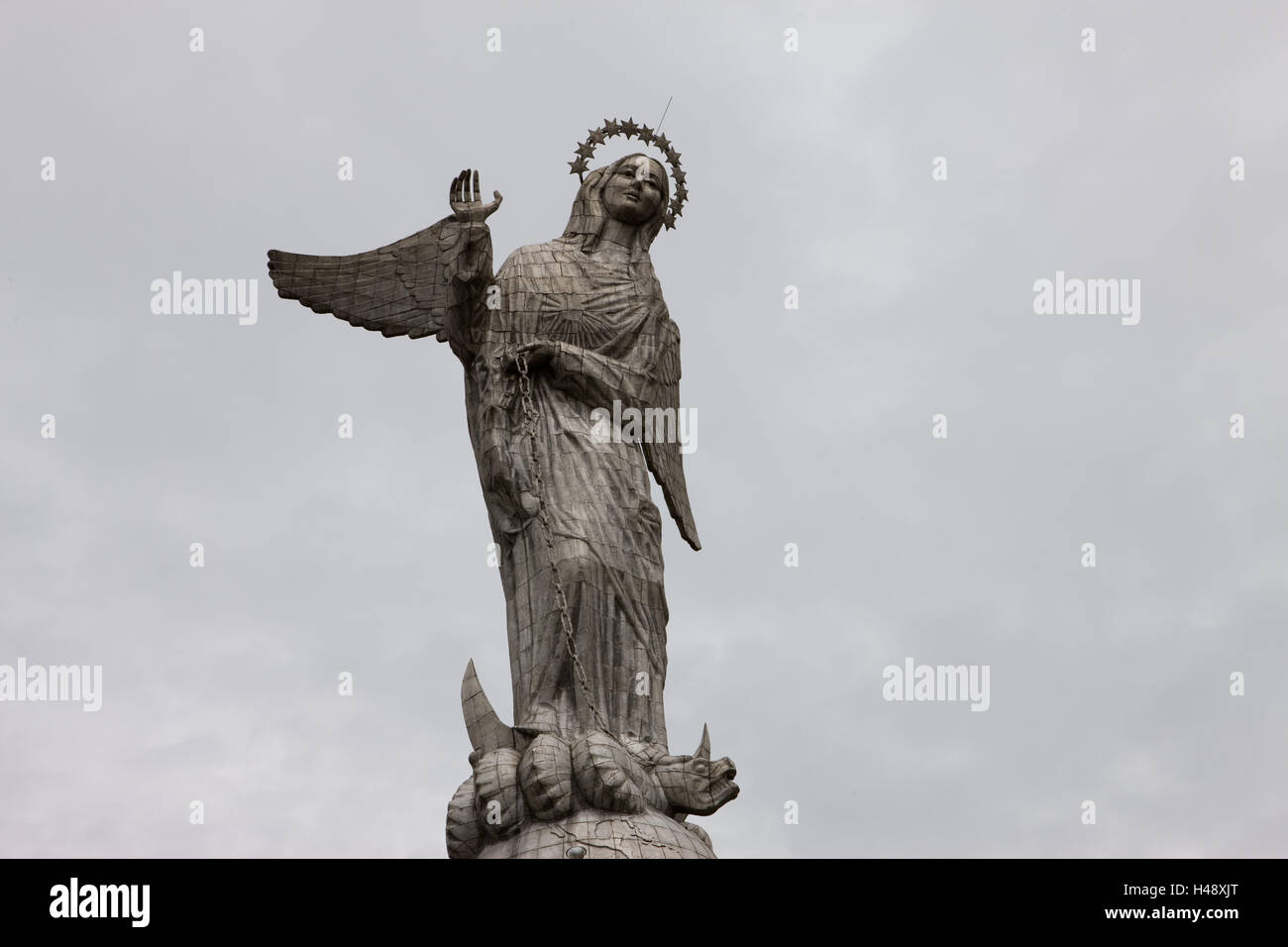 Province de l'Equateur, Quito, Pichincha, Parque la Panecillo, statue, "La Vierge de Legarda', l'Amérique du Sud, la ville, capitale, hill, monument, sculpture, art, point d'intérêt, l'art, Aluminium, Aluminium figure, vue sur colline, Panecillo, Angel, lookout, Banque D'Images