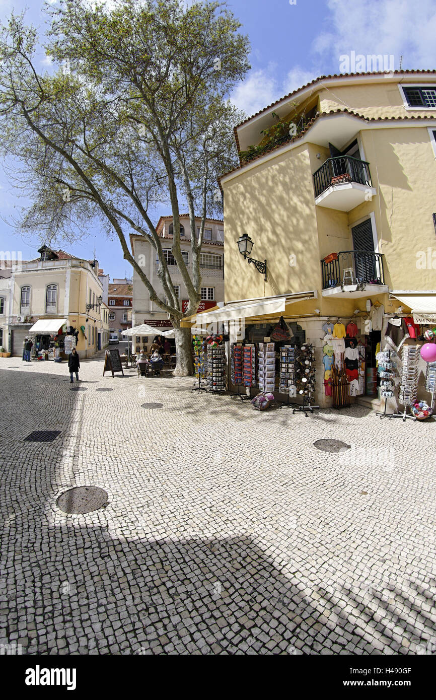 Place de la vieille ville, Cascais, Lisbonne, Portugal, Banque D'Images