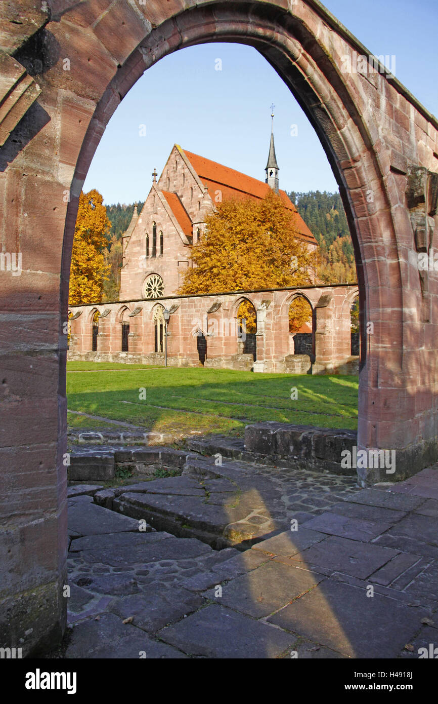 Allemagne, Bade-Wurtemberg, Calw, partie ville Hirsau, cloître ruine Hirsau, Hirsau, cloître, cloître ruine, ruine, cloître, Marien's band, du cloître bénédictin, l'abbaye bénédictine, au nord de la Forêt Noire, Banque D'Images