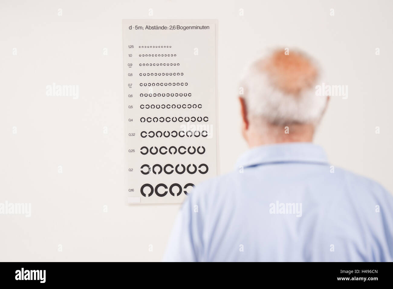 Man, test oculaire, Banque D'Images