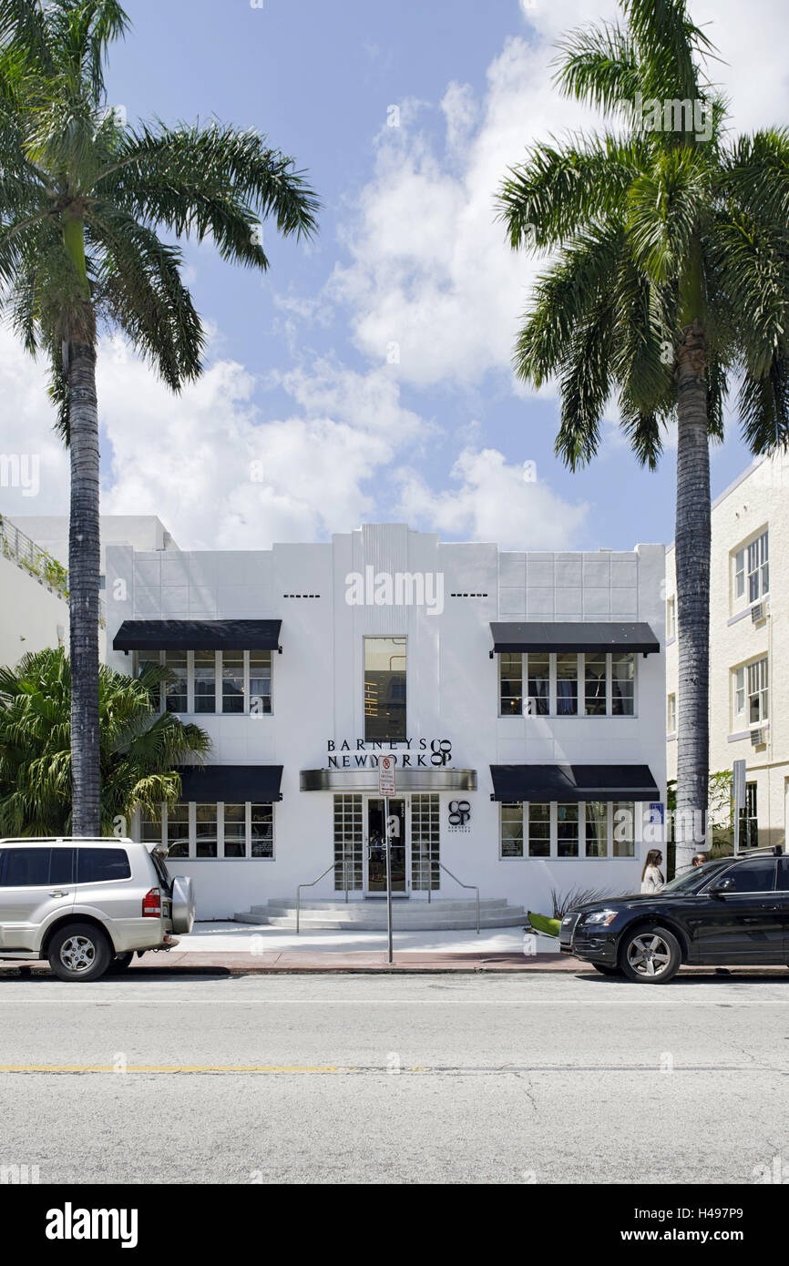 L'architecture Art Déco, Washington Avenue, Miami South Beach, quartier Art déco, Florida, USA, Banque D'Images