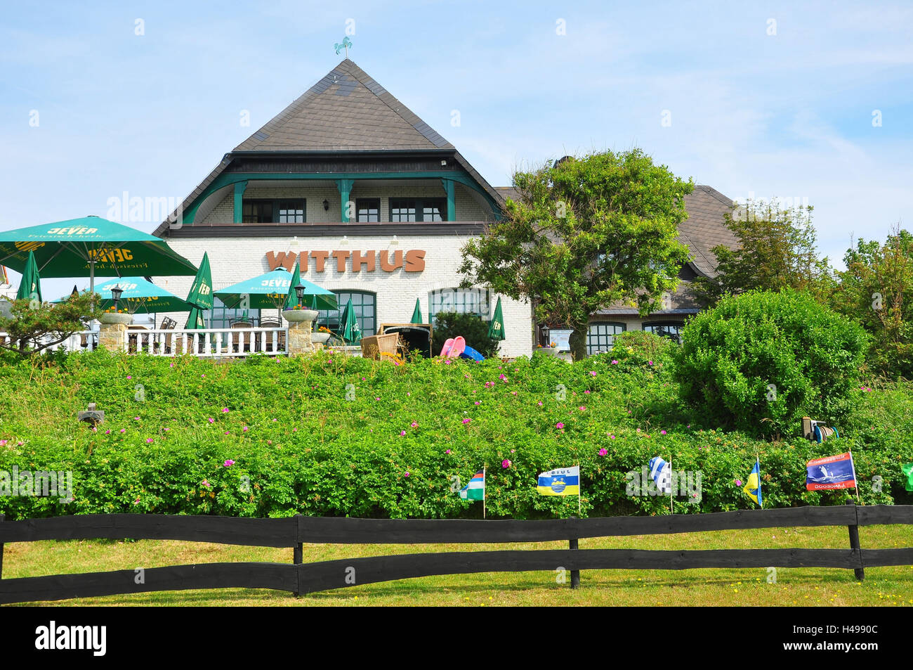 Allemagne, Basse-Saxe, l'île de Baltrum, Mer du Nord, restaurant, Witthus, Banque D'Images