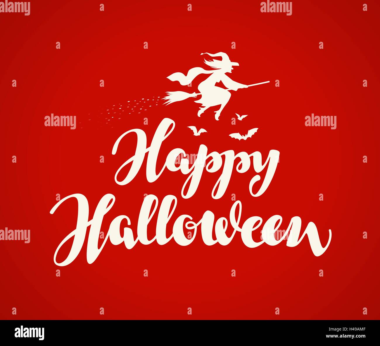 Happy Halloween bannière. Maison de vacances magnifique message écrit Illustration de Vecteur