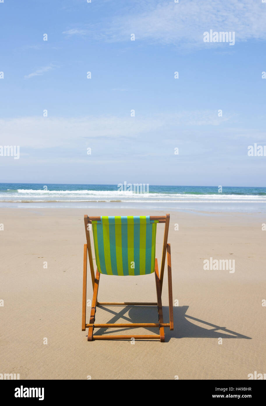 Transats sur la plage, Banque D'Images