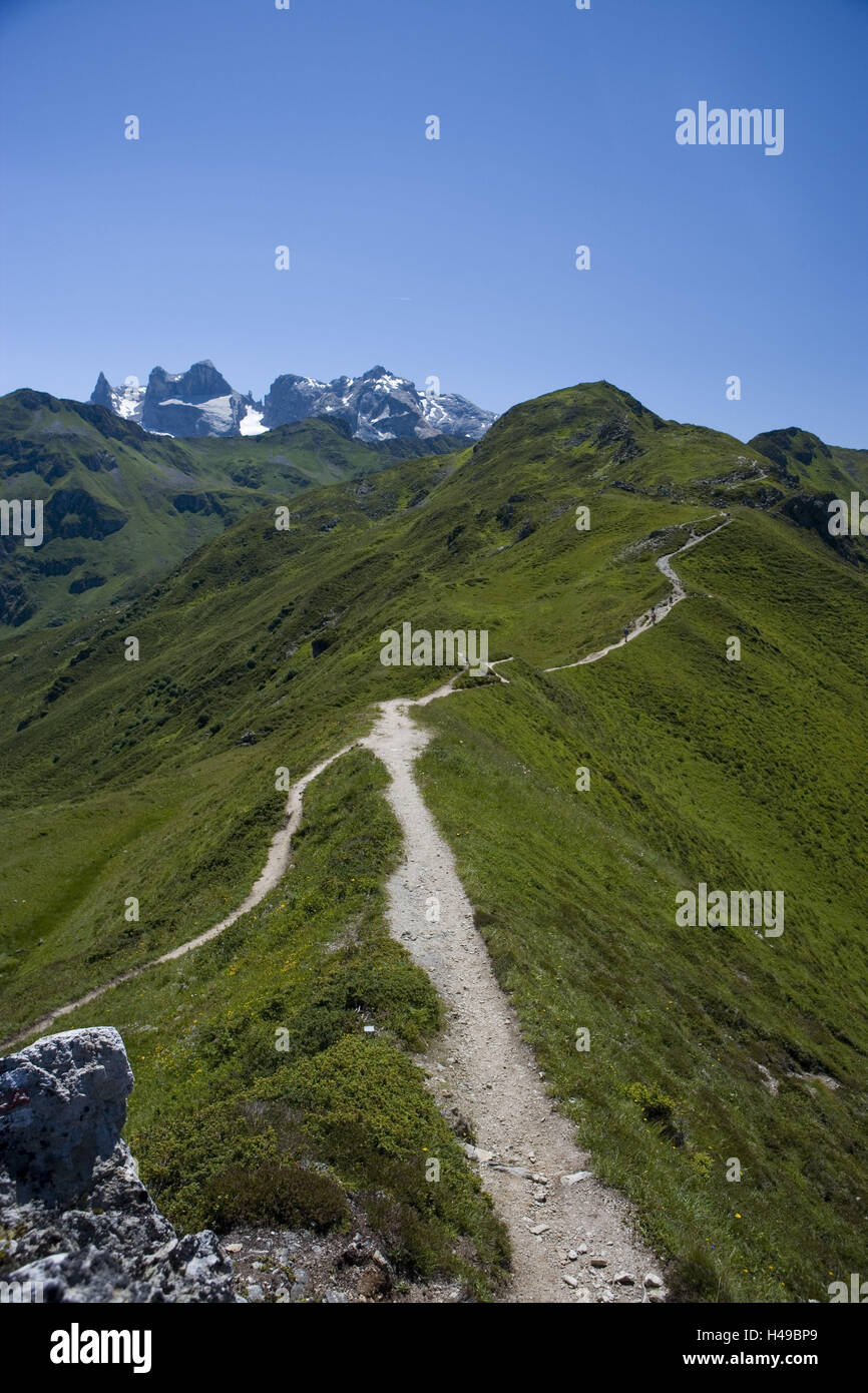 Autriche, Vorarlberg Montafon Golm,,, Rätikon, trois tours, sentier, Banque D'Images