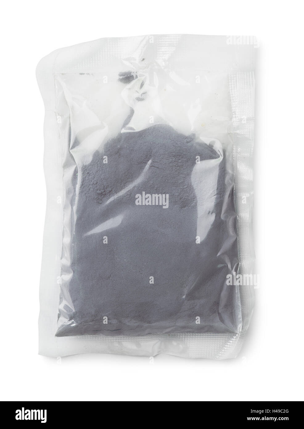Sac en plastique bleu d'argile cosmétique isolated on white Banque D'Images