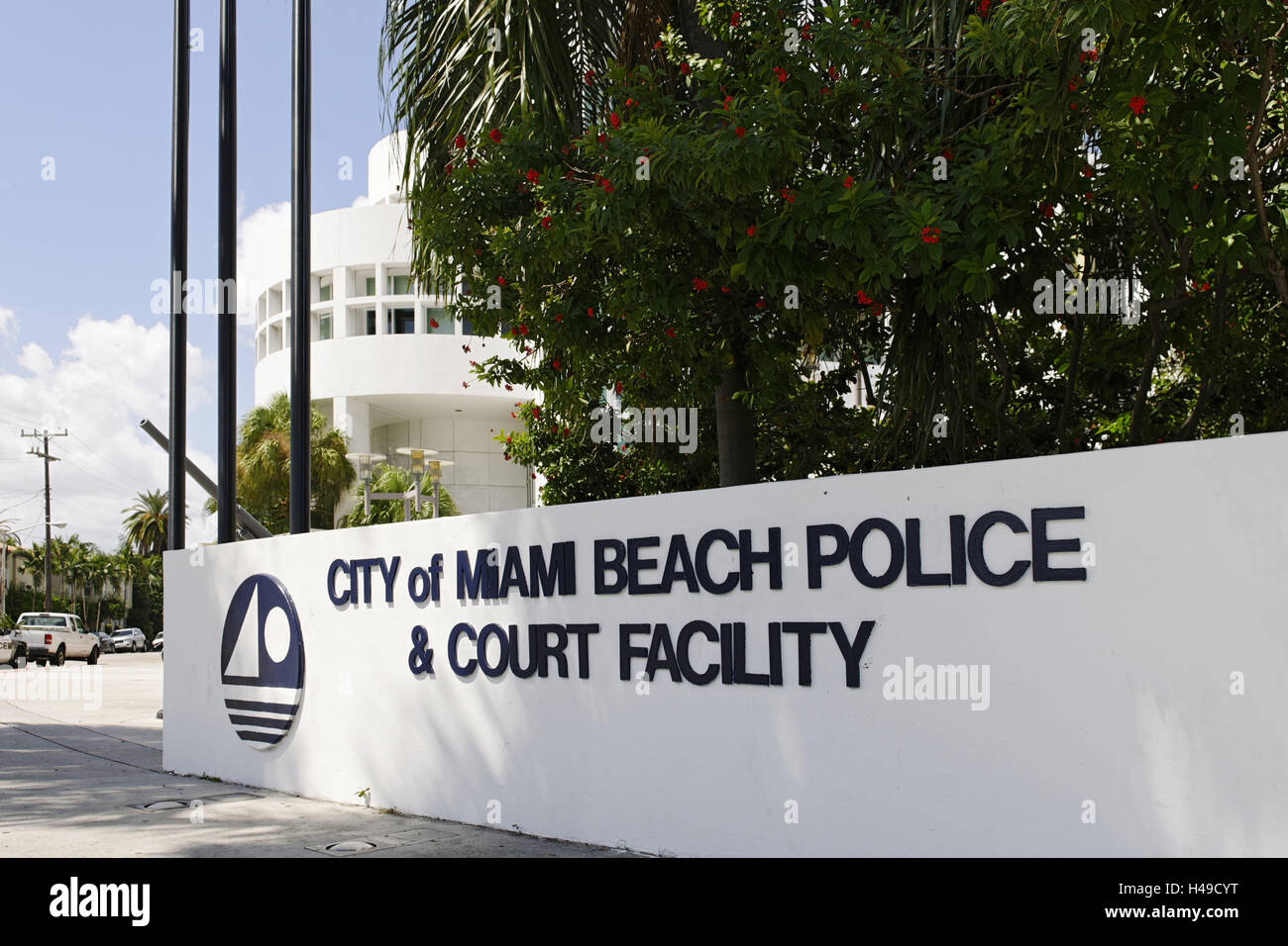 Tribunal de police de Miami Beach, Washington Avenue, Miami South Beach, quartier Art déco, Florida, USA, Banque D'Images