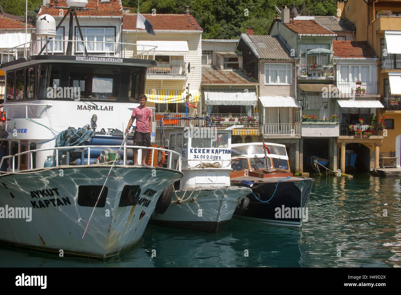 La Turquie, Istanbul, l'Anadolu Kavagi, place au nord sur le Bosphore, Istanbul Banque D'Images