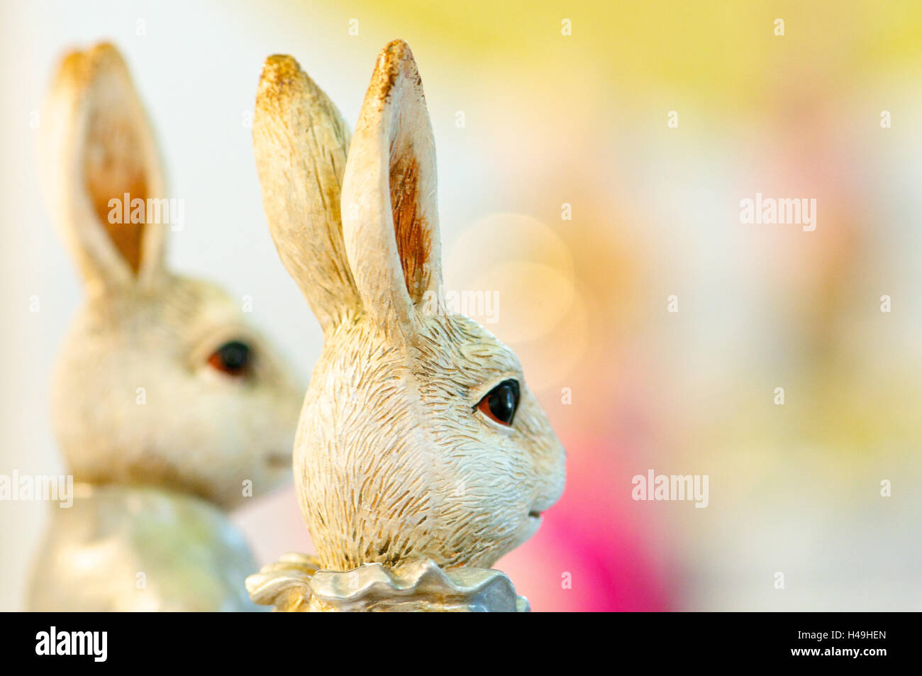 Lapins de Pâques en tant que couple, close-up, détail, Banque D'Images