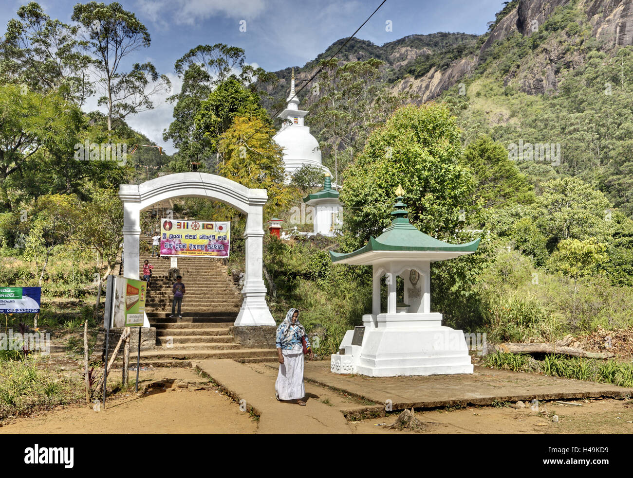 Le Sri Lanka, des gens, des escaliers, en ordre décroissant, Banque D'Images
