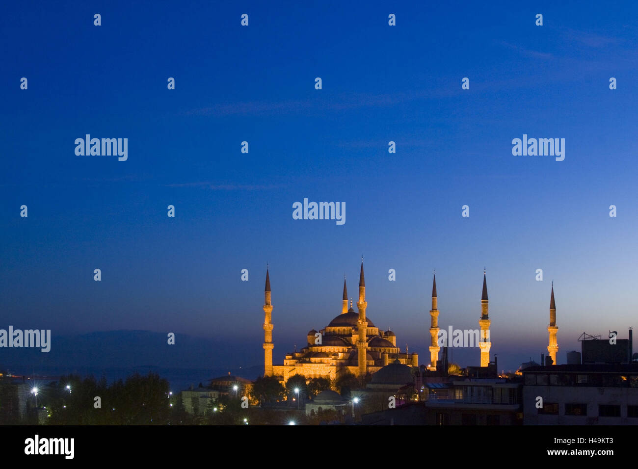 La Turquie, Istanbul, la mosquée du sultan Ahmed est devenu un peu de mosquées vous est le monde avec six minarets, Banque D'Images