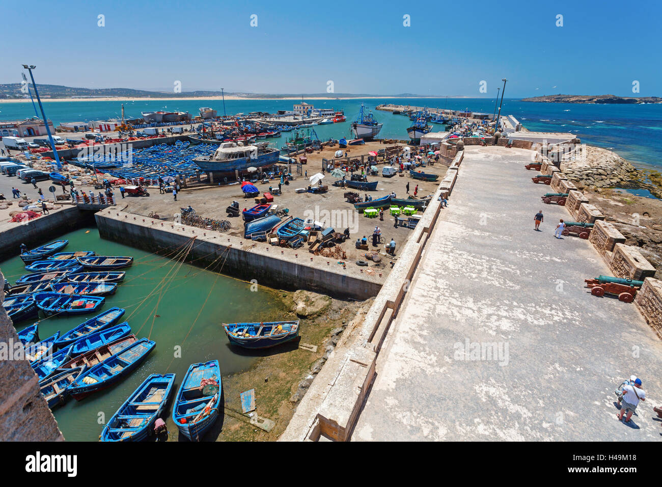 Port de pêche à Essaouira, Maroc Banque D'Images