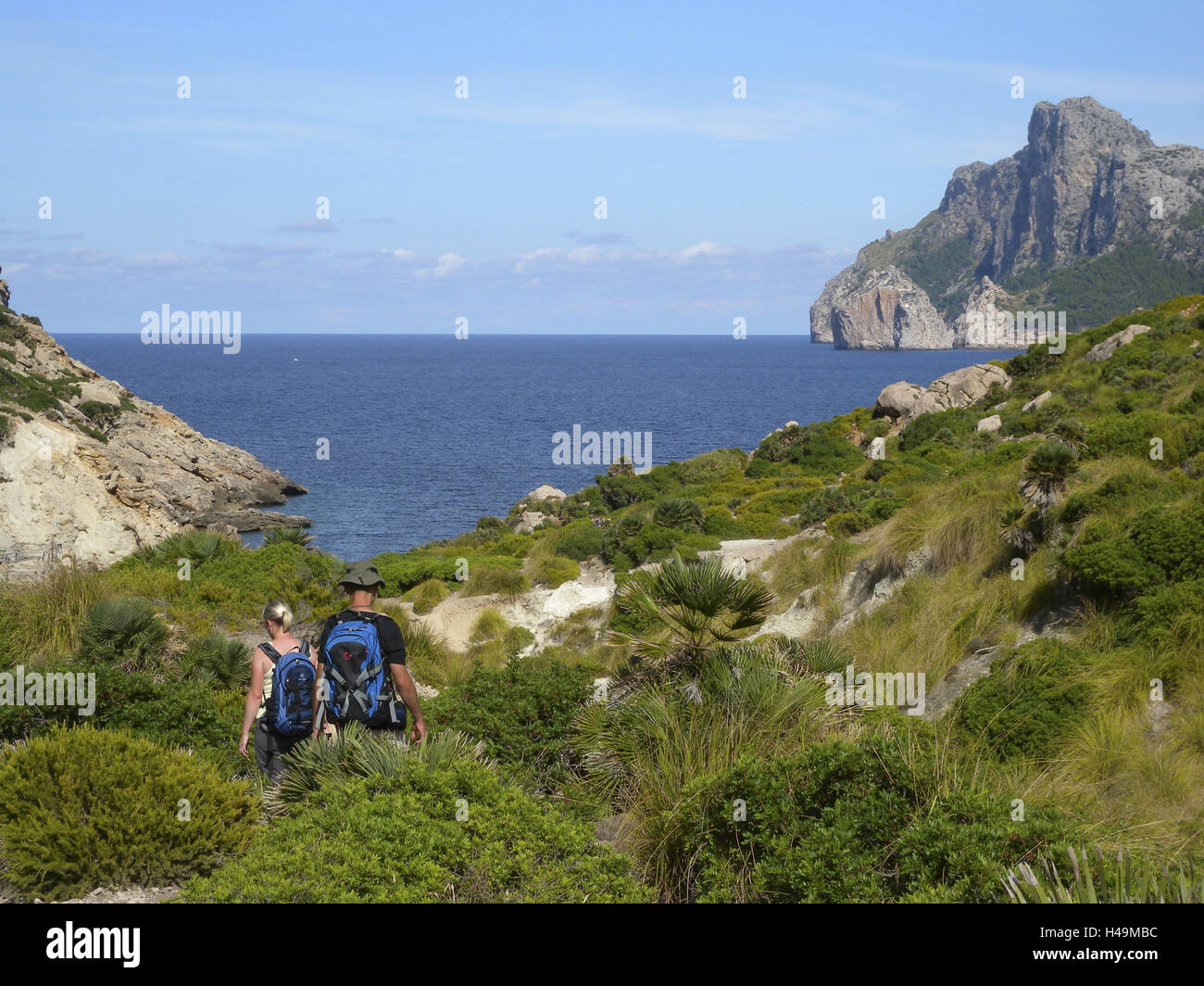 Sentier, Cala Boquer, Port de Pollença, Majorque, Espagne, Banque D'Images