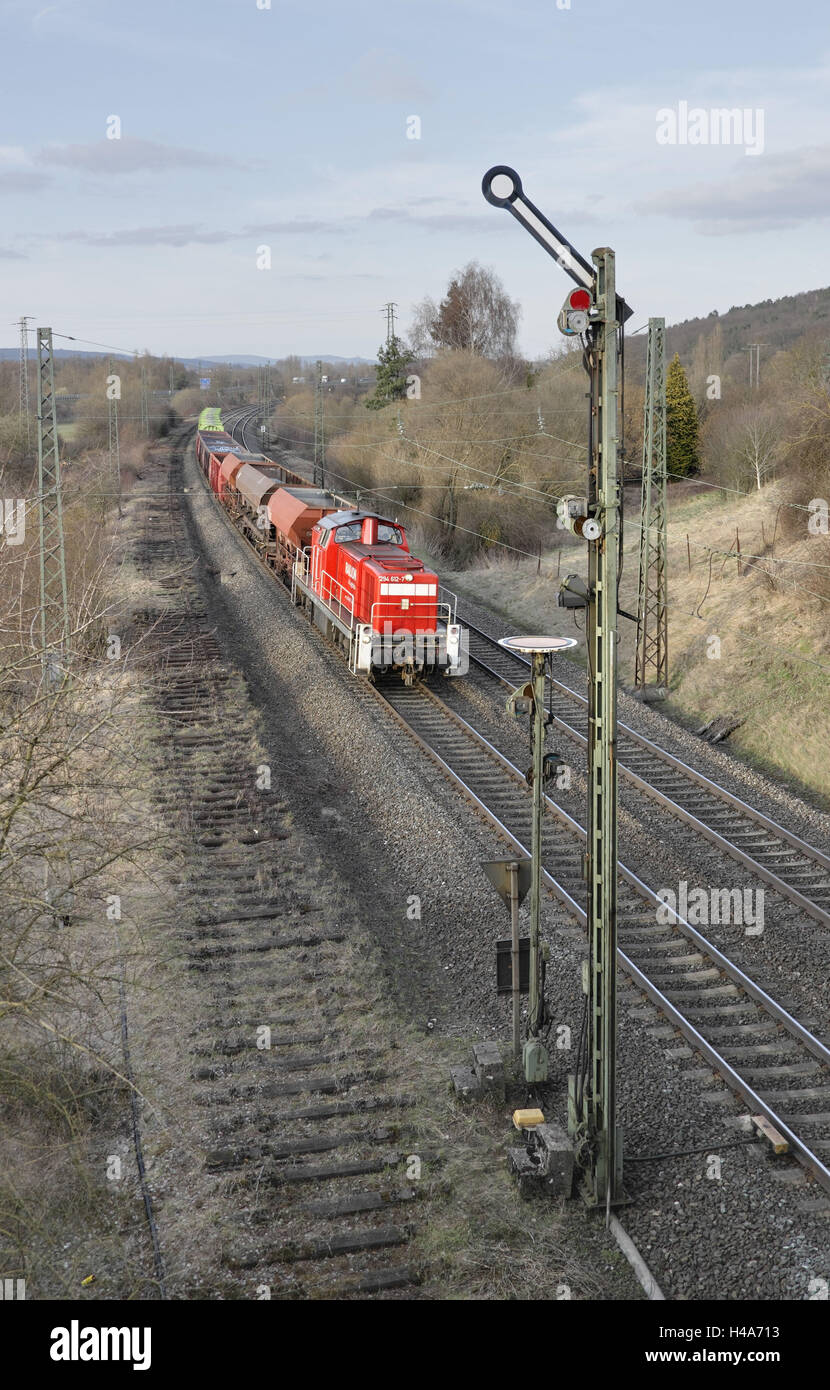Train, signalisation, les voies, Banque D'Images
