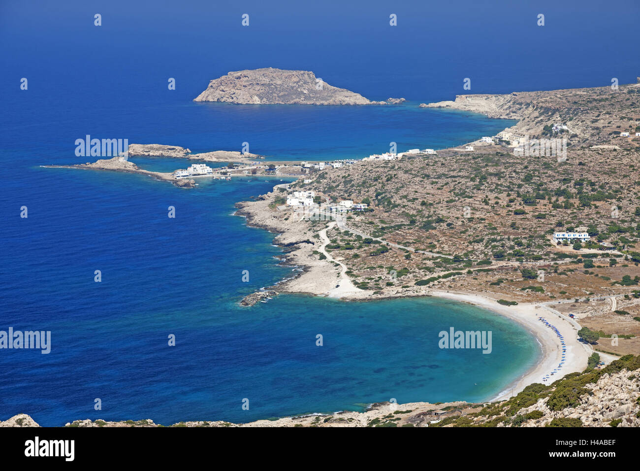 La Grèce, le cirque d'émotivité, Lefkos, paysages côtiers, sommaire, Banque D'Images