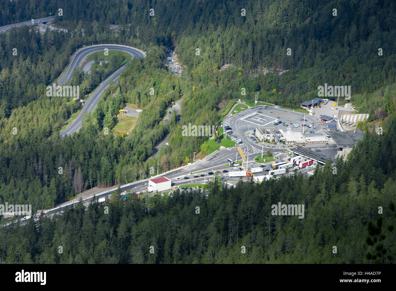 La station de péage, tunnel de Montblanc, Chamonix-Mont-Blanc, Banque D'Images