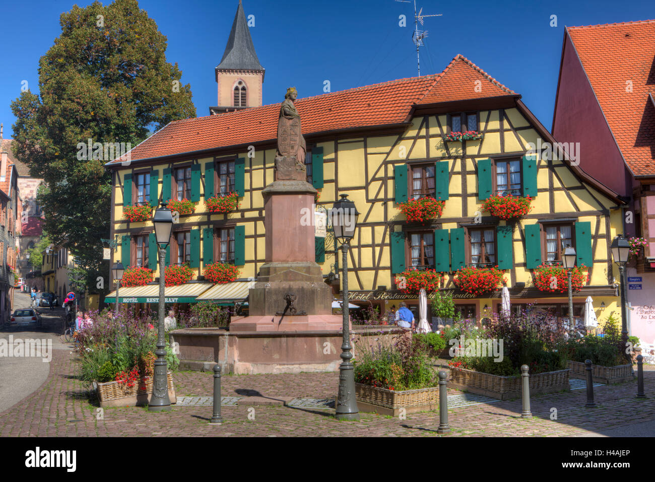 Restaurant de l'hôtel du Mouton Ribeauvillé, Haut-Rhin, Alsace, route des  vins d'Alsace, France, Europe Photo Stock - Alamy