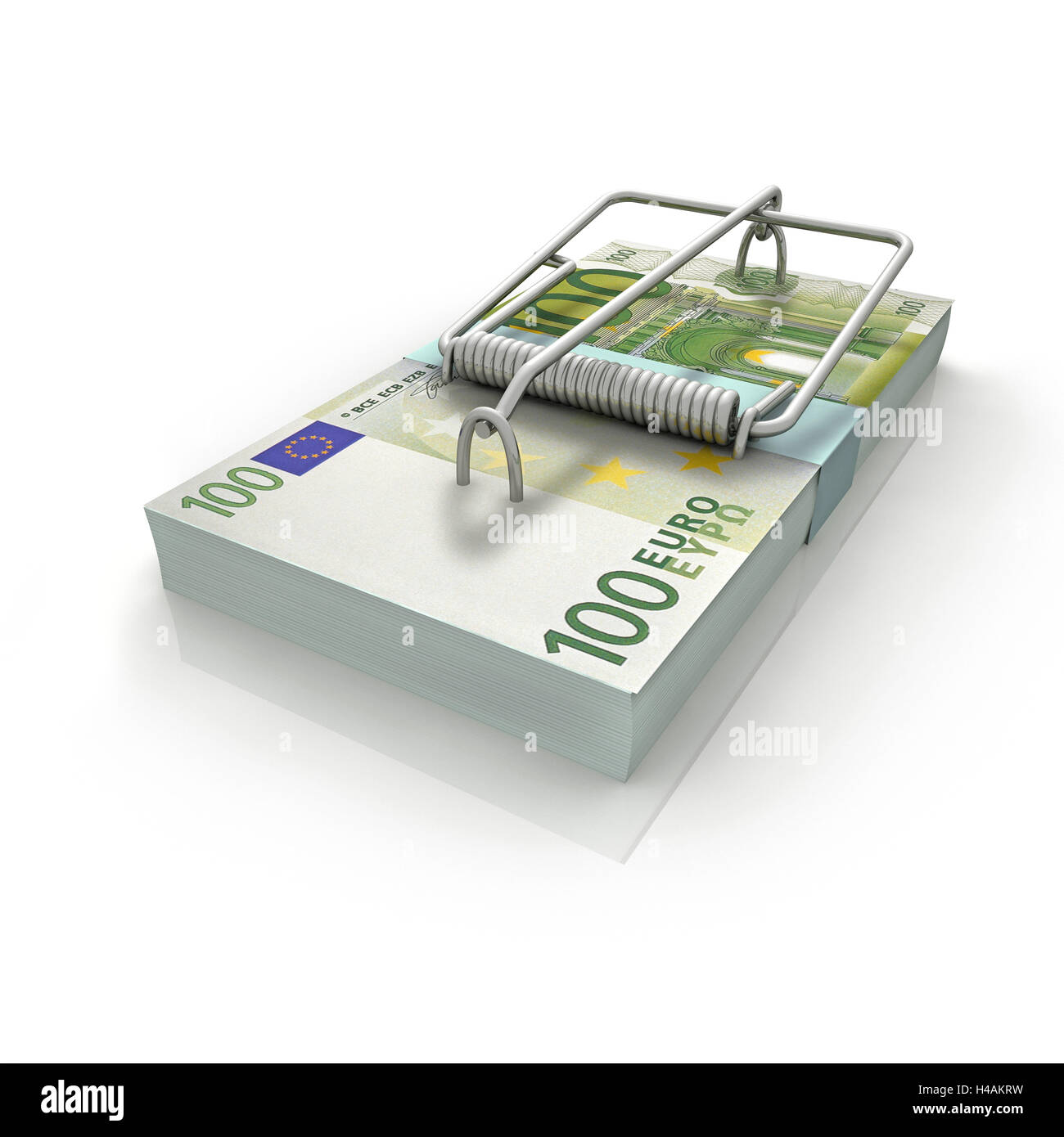 Euro mousetrap, fond blanc, Banque D'Images