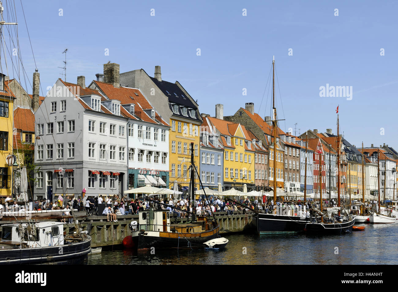 Entertainment district Nyhavn, Copenhague, Scandinavie, Banque D'Images