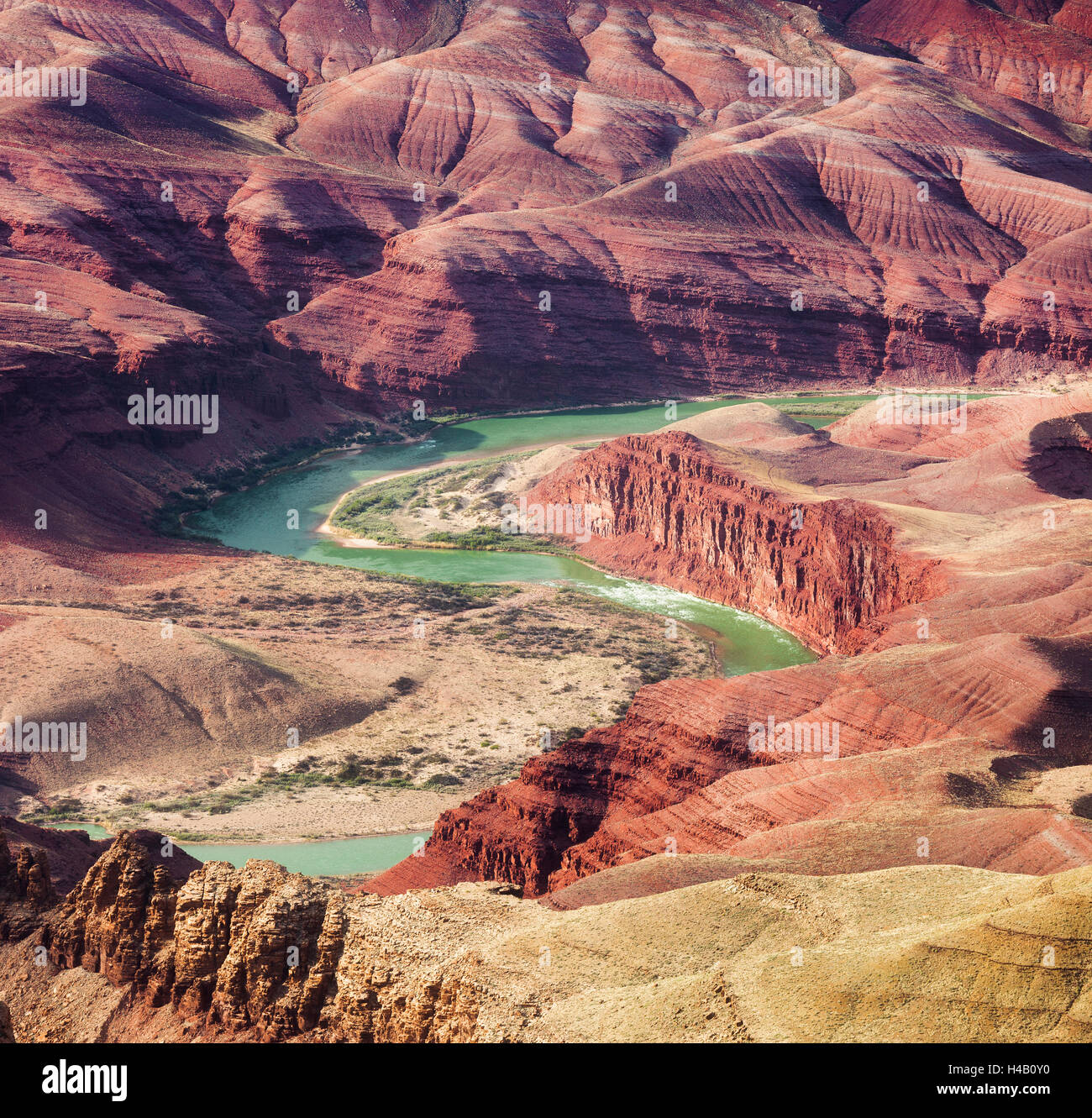 Colorado River, vu de l'Lipan Point, le Parc National du Grand Canyon, Arizona, USA Banque D'Images
