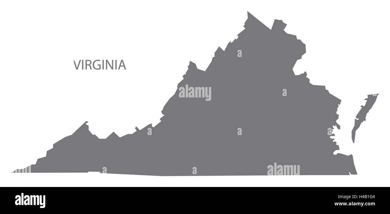 Virginia USA Map en gris Illustration de Vecteur
