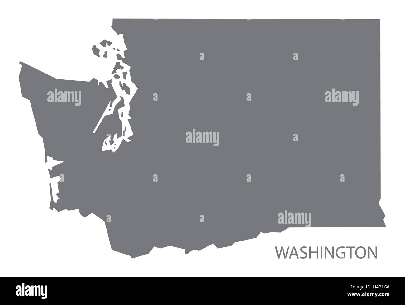 Washington USA Map en gris Illustration de Vecteur