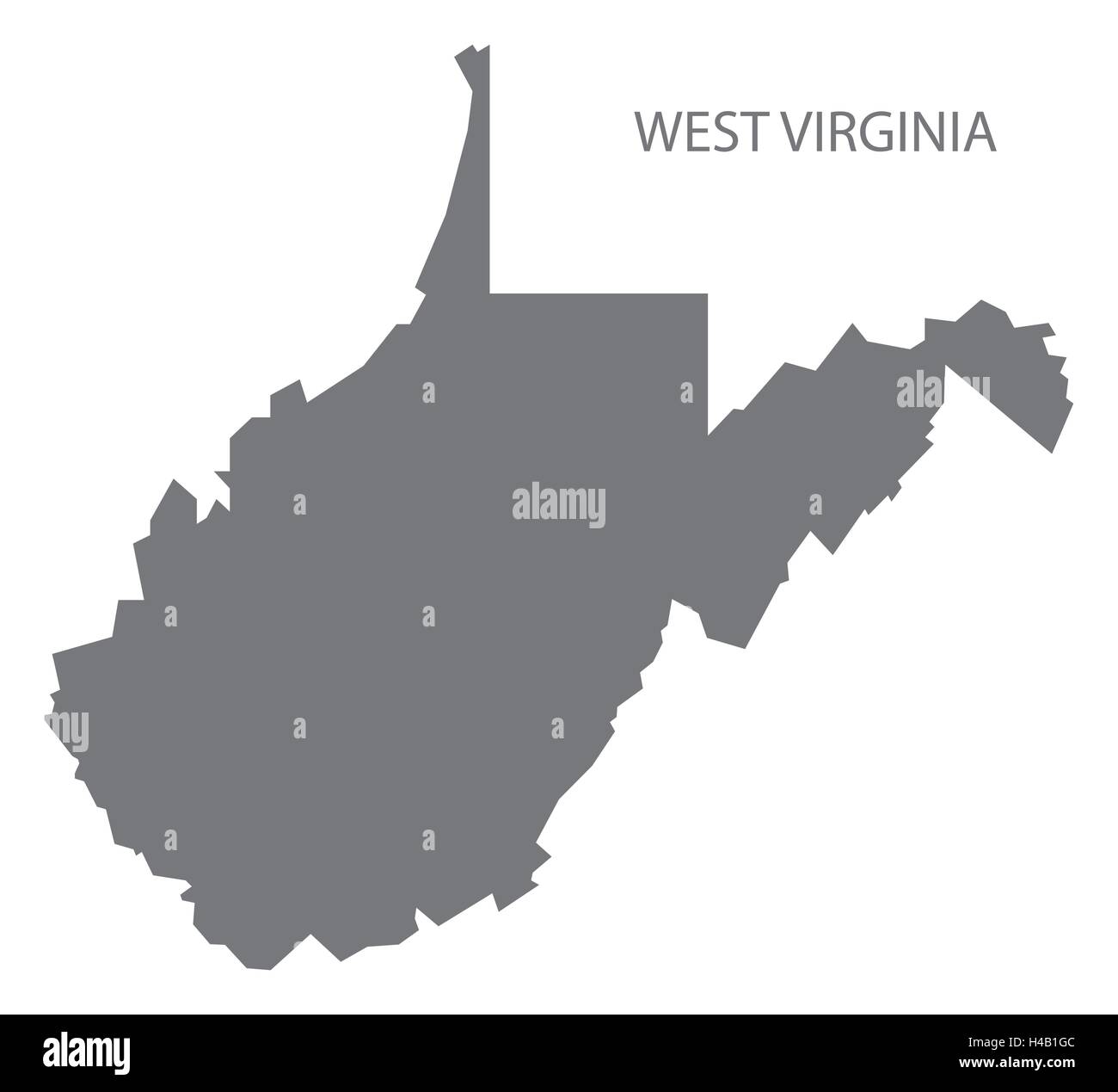 West Virginia USA Map en gris Illustration de Vecteur