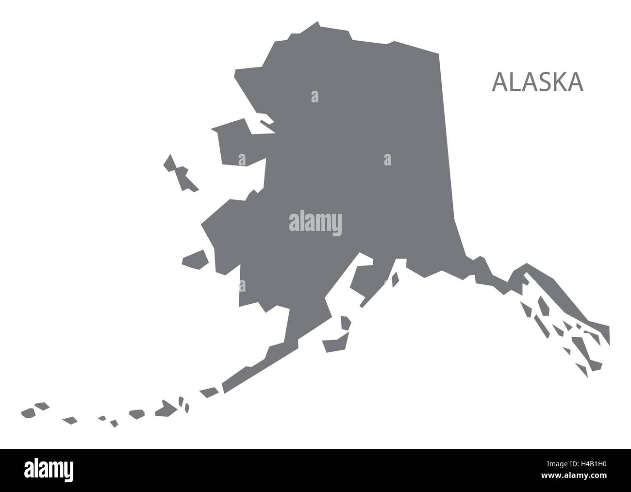 Alaska USA Map en gris Illustration de Vecteur