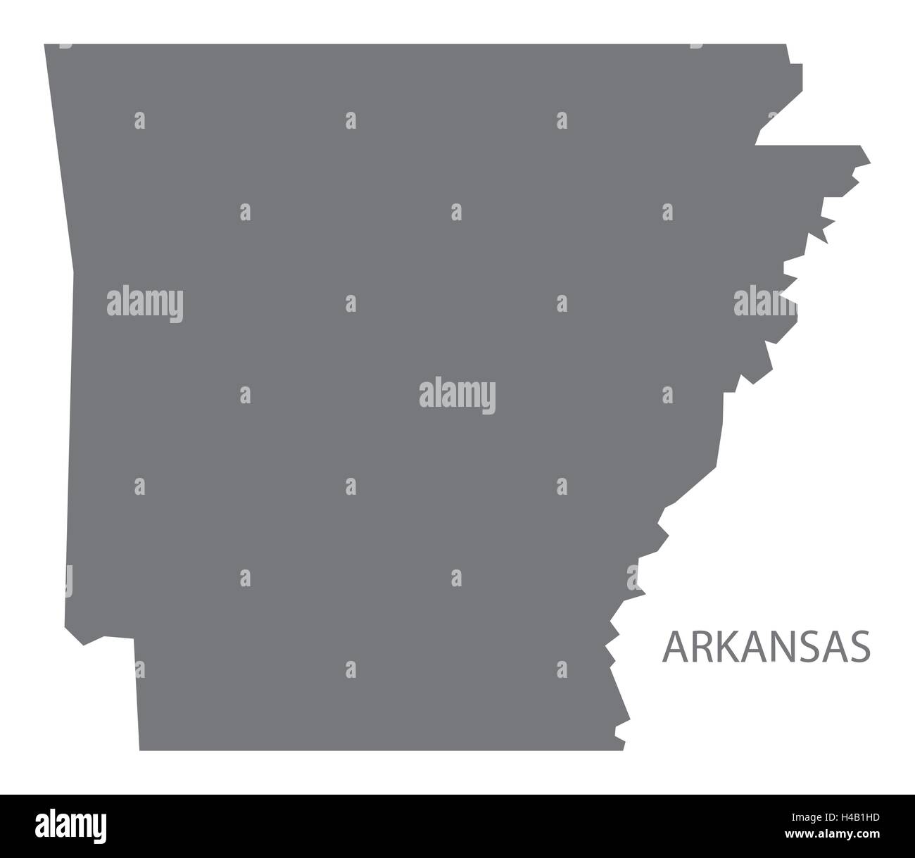 Arkansas USA Map en gris Illustration de Vecteur