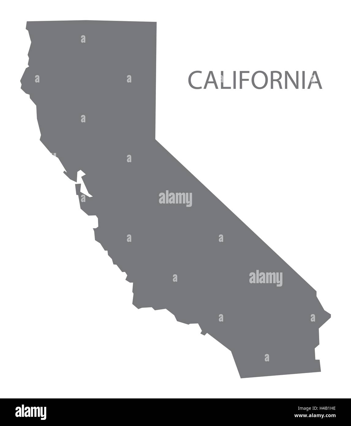 California USA Map en gris Illustration de Vecteur