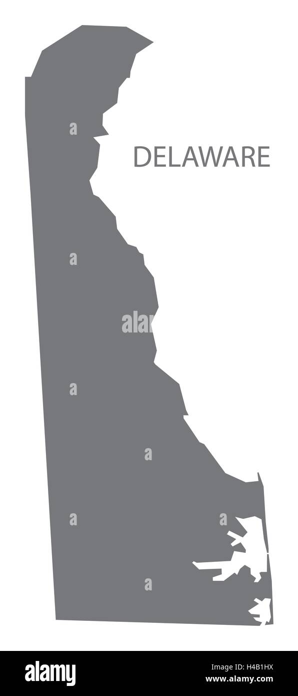 Delaware USA Map en gris Illustration de Vecteur