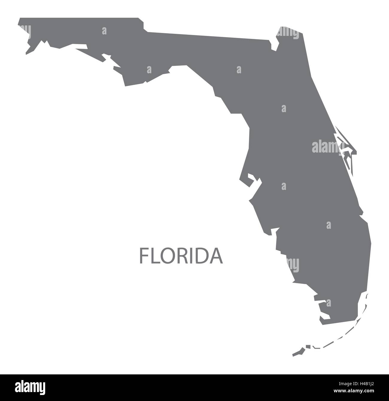 Floride USA Map en gris Illustration de Vecteur